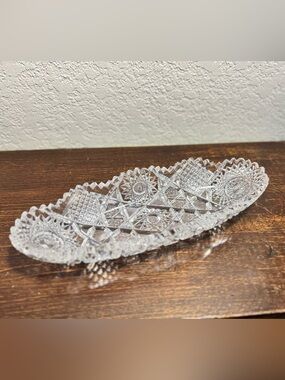 Antique American Brilliant Period Crystal Dish